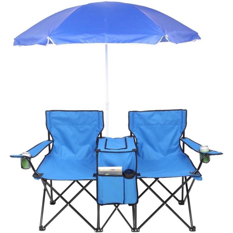 Portable Camping Chair Set with Umbrella & Table